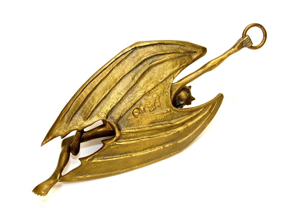 Vienna Bronze Hanging Devil Figure Match Holder