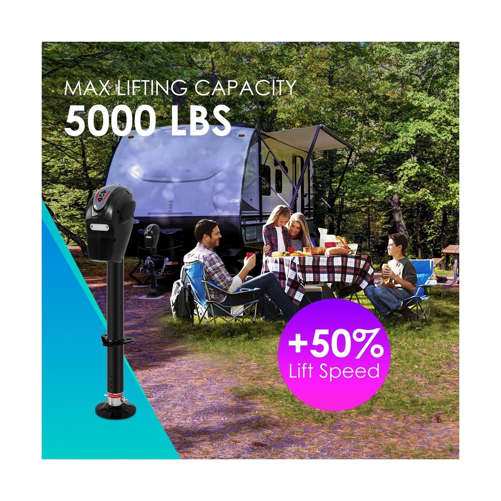 POLESTAR Electric Trailer Jack with Backlit Control Touch Panel, 5000lbs Elec...