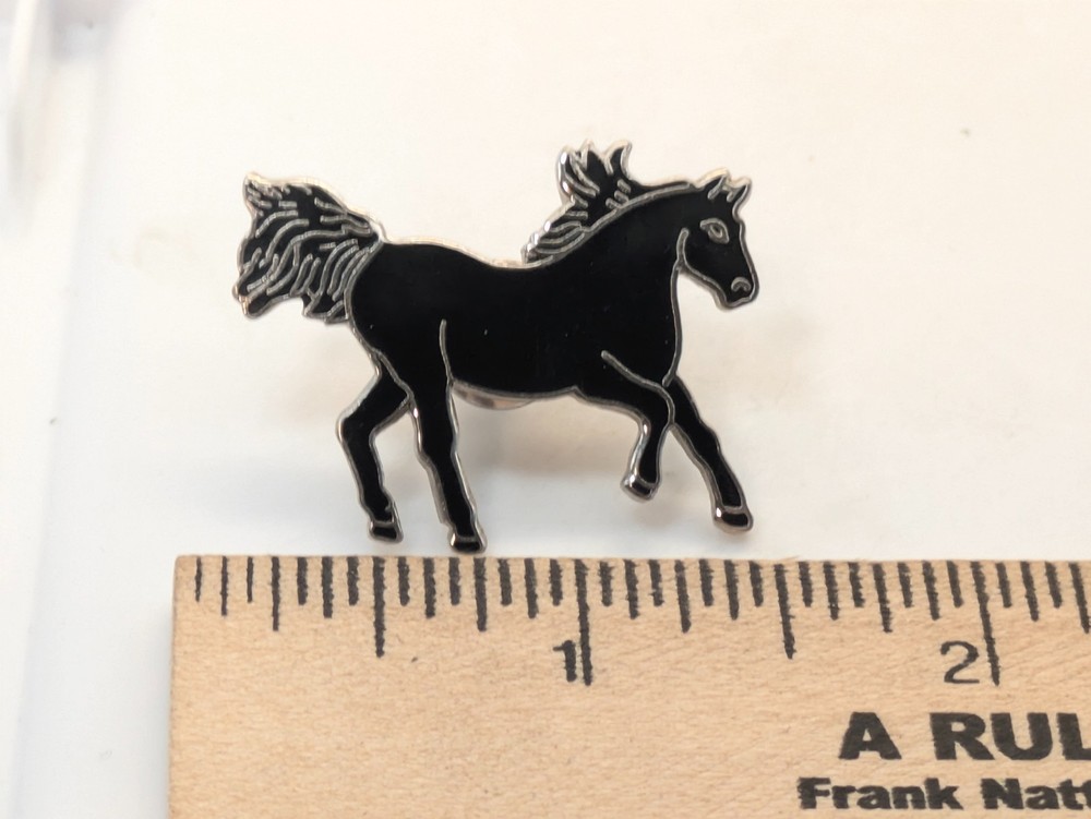 Black Horse Galloping Lapel Pin
