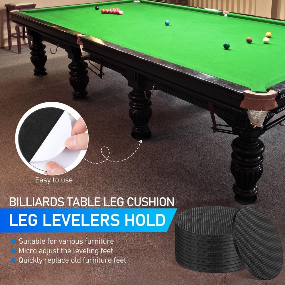 12 Pcs Pool Table Leveling Kit: 0.2" Thickest Rubber Shims for Billiard Pool ...