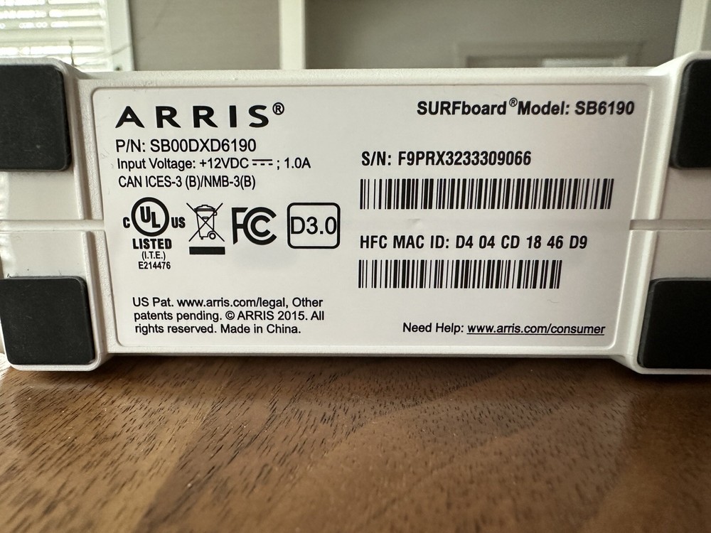ARRIS SURFboard DOCSIS 3.0 Cable Modem