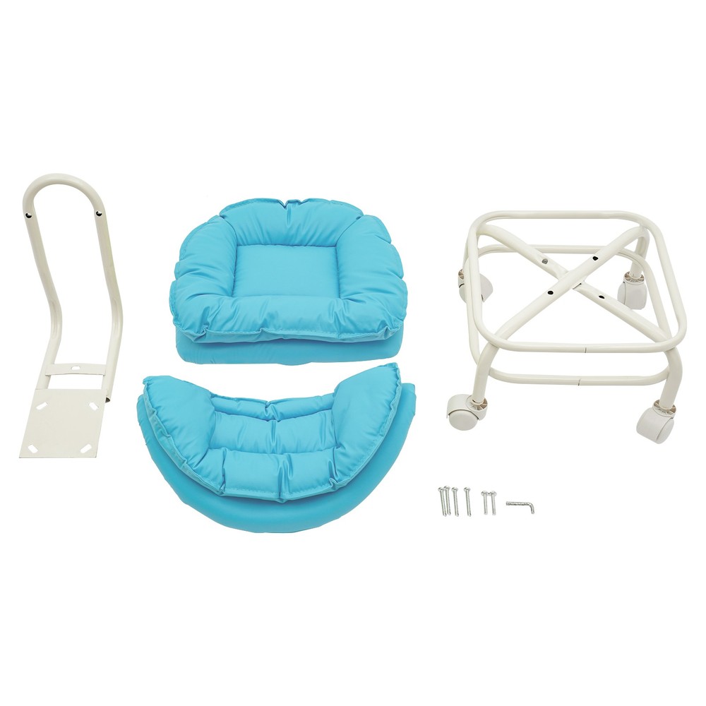 Rolling Stool with Back Rest, Heavy Duty Rolling Stool, Blue Roller Chair