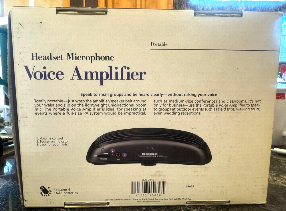 Radio Shack Headset Microphone Voice Amplifier Portable