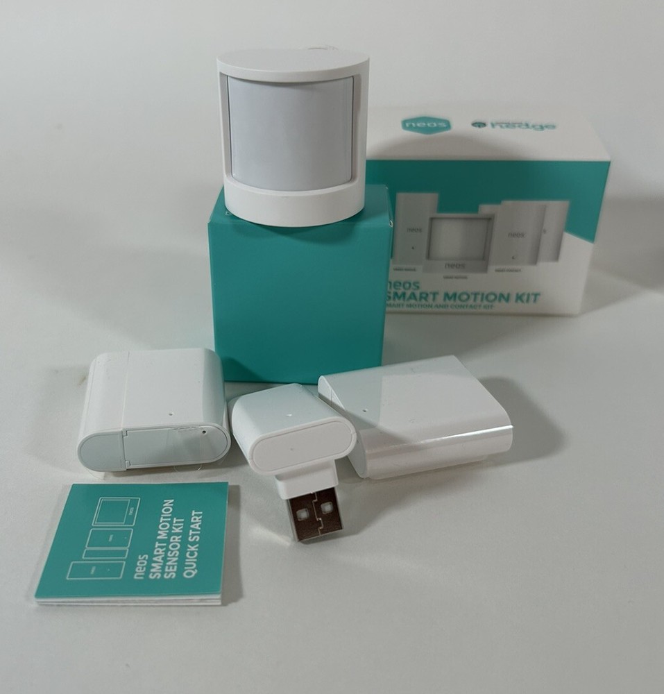 Neos Smart Motion Kit, Smart Leak Sensor Kit, Smartcam Unused Set Hedge