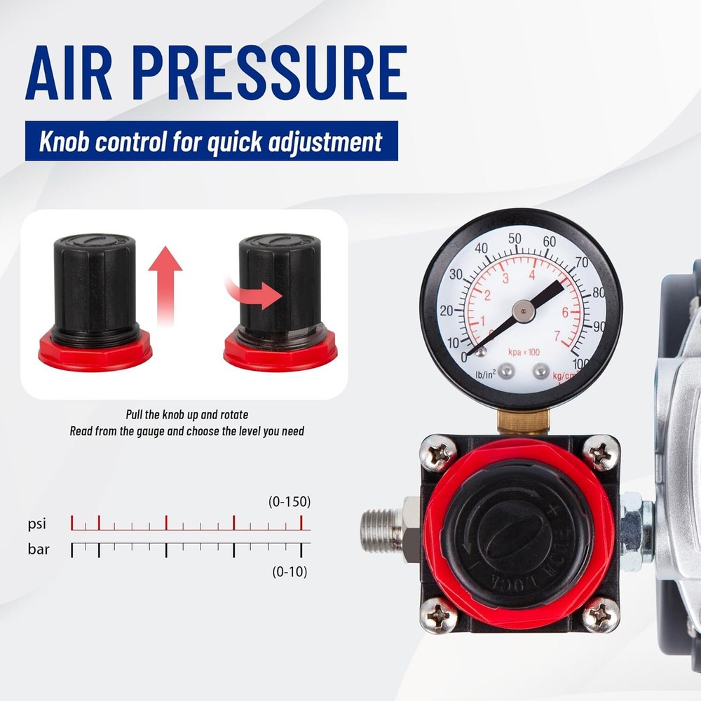 Timbertech Airbrush Compressor, High-performance Single-Piston Oil-free Mini,NEW