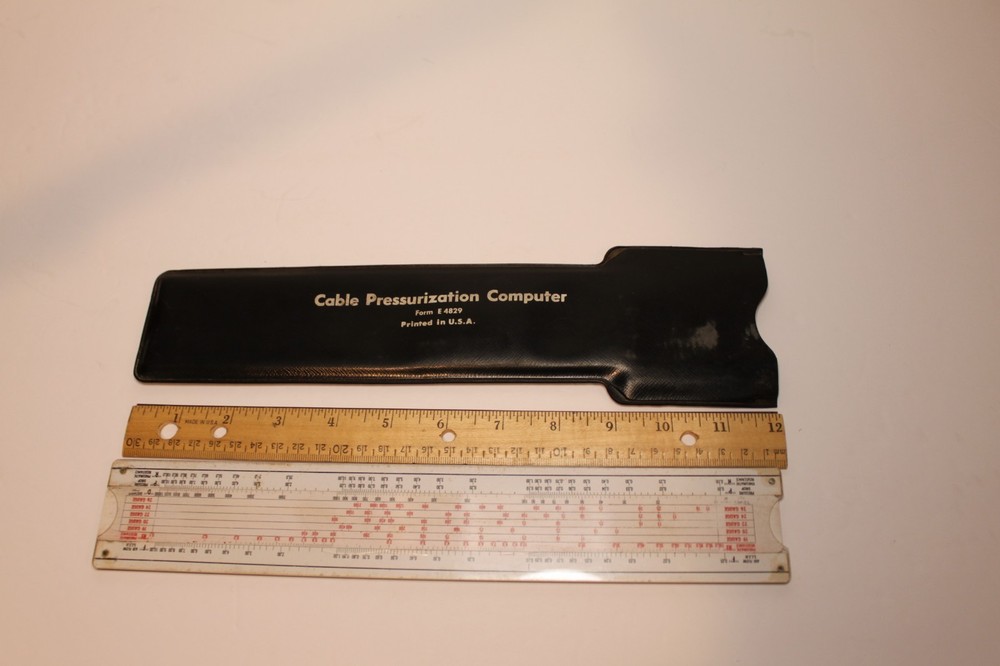 Cable Pressurization Computer Slide Rule Form E4829 USA W/ Sheath Case