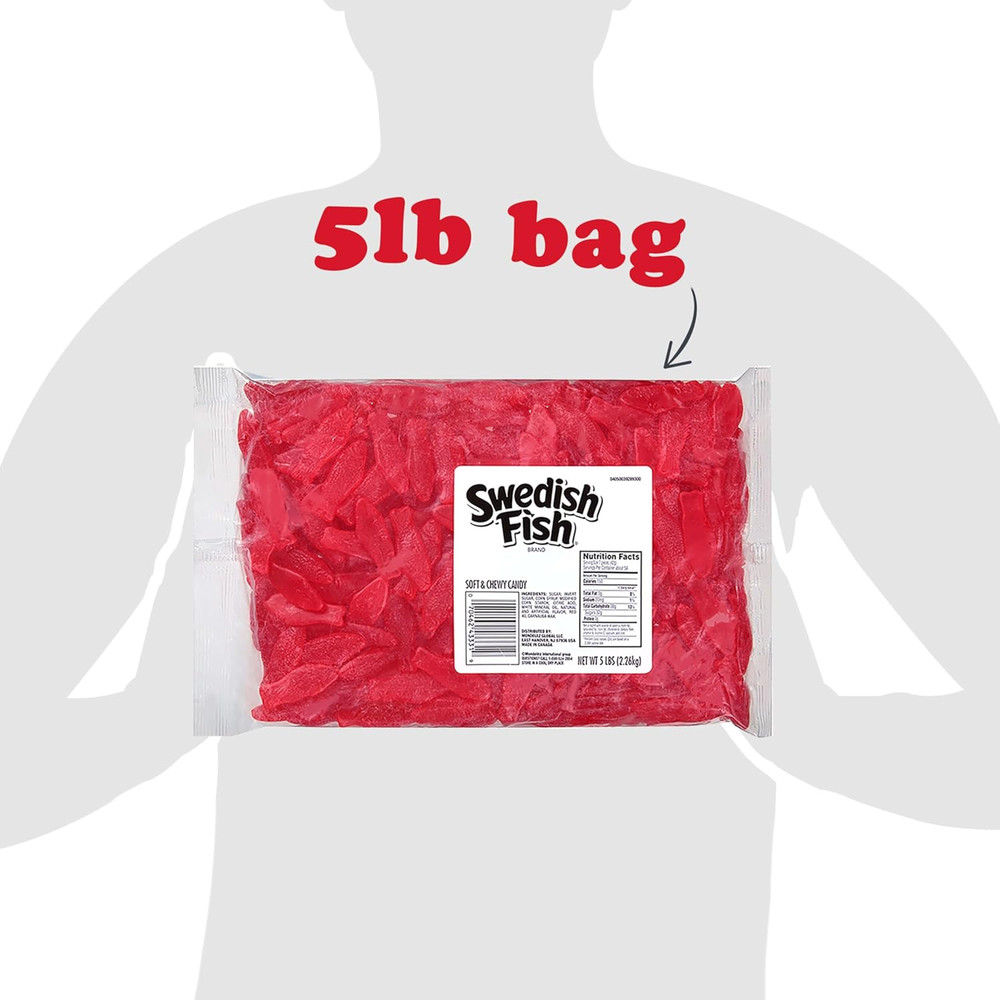 SWEDISH FISH Soft & Chewy Candy, Bulk Candy, 5 Lb