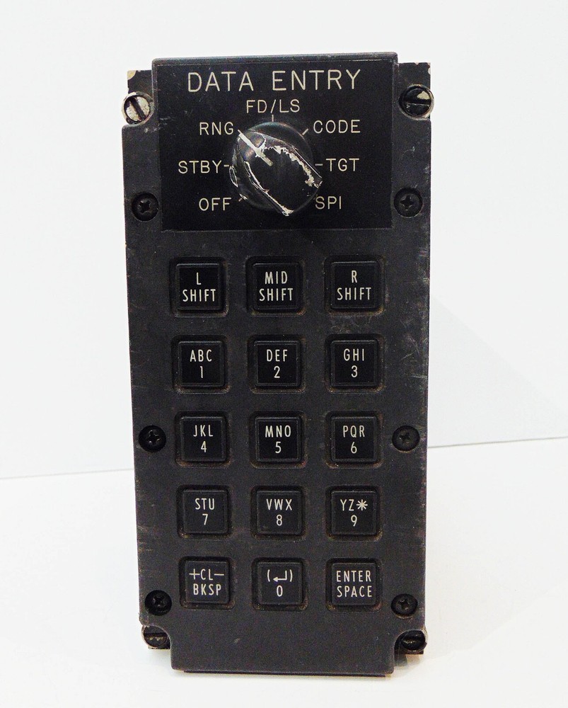 1980's Hughes Helicopters Front Cockpit Gunner Data Entry Keyboard AH-64 Apache