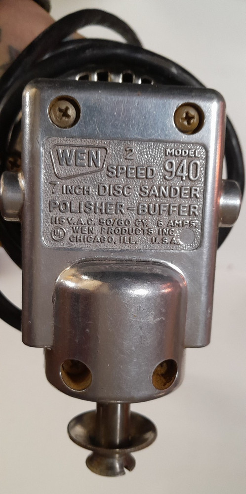Vintage WEN 2 speed 7" Disk Sander Polisher-Buffer Model 940