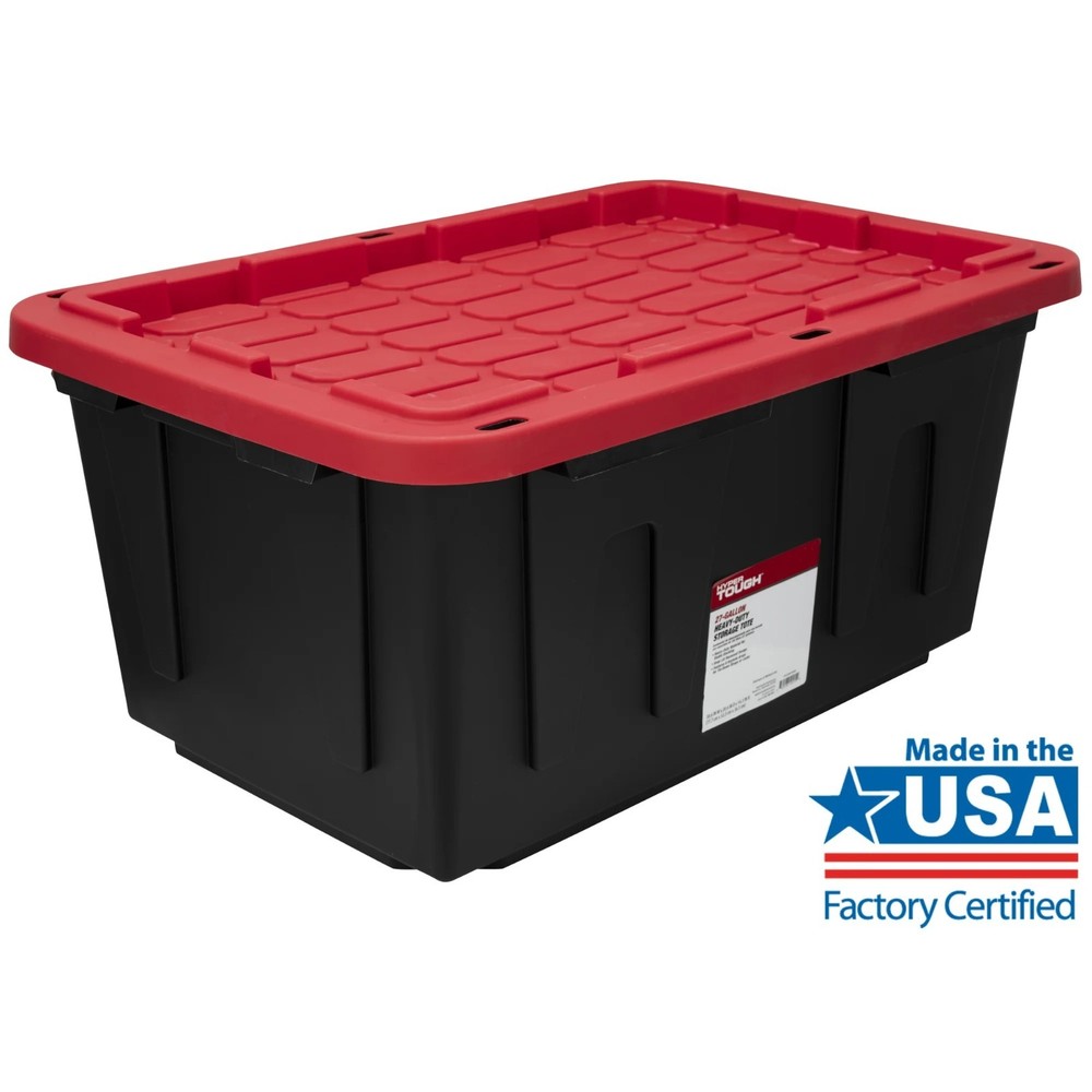 Hyper Tough Large Storage Bin, 27 Gallon Plastic Storage Container