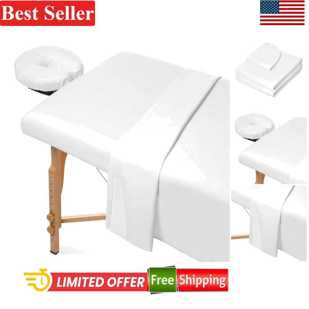 3-Piece Massage Table Sheet Set - Soft Microfiber with Face Cradle Cover