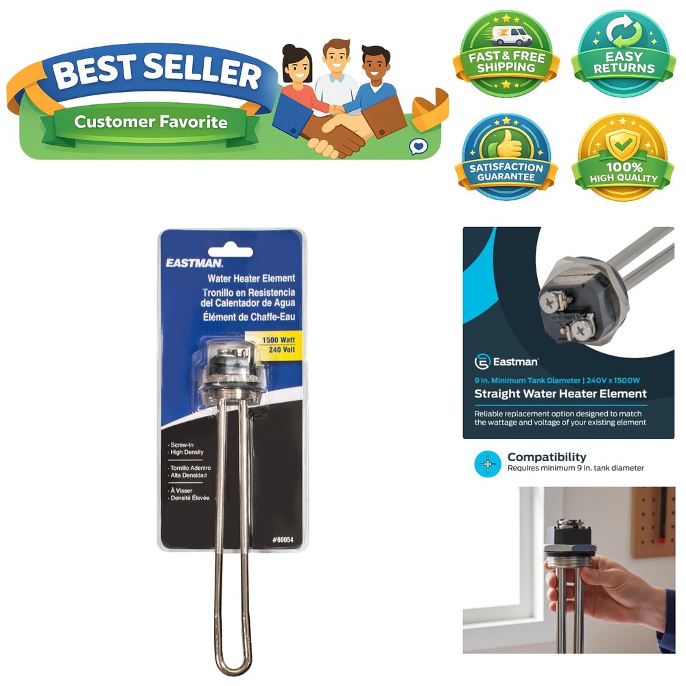 60054 Straight Water Heater Element, 240V x 1500W