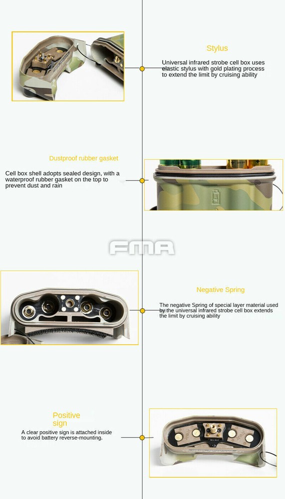 FMA Functional PVS31 IR Infrared Strobe Battery Case with Cable