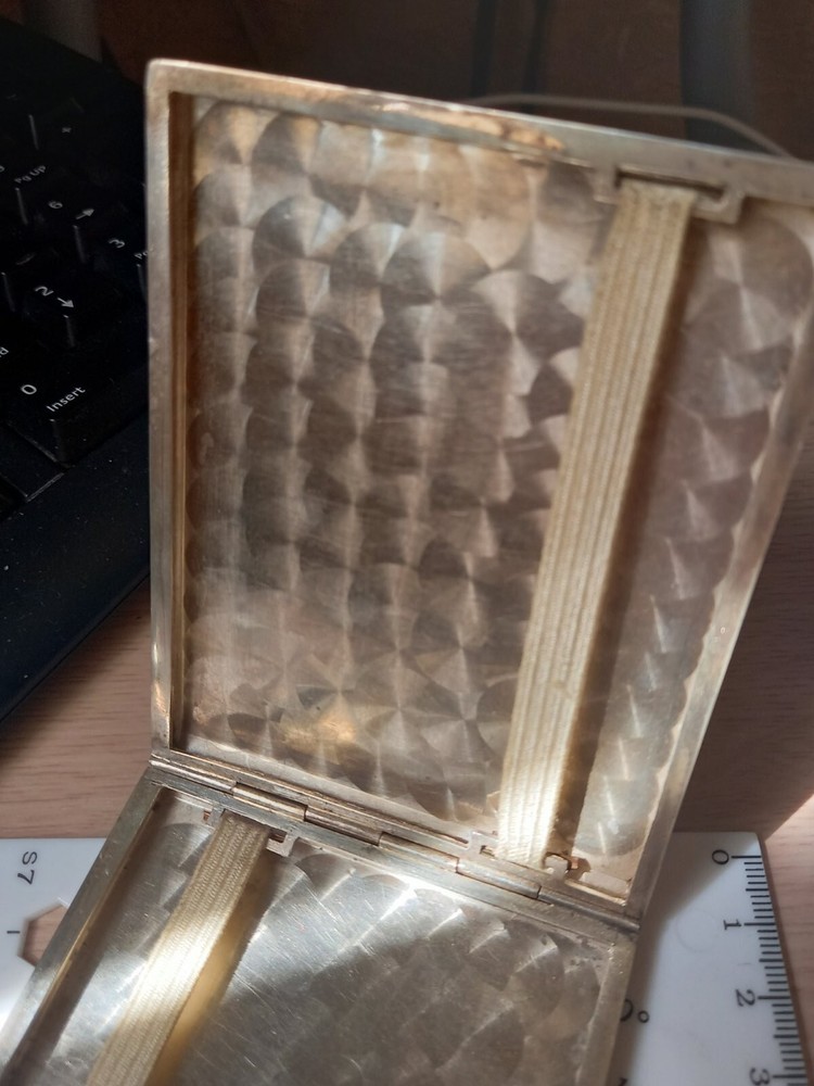 vintage cigarette case. 900 silver.