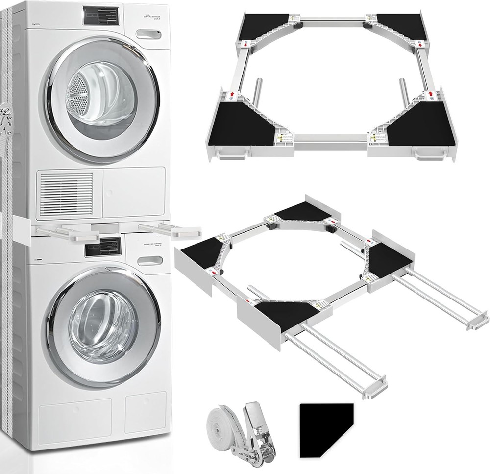 Universal Adjustable Washer & Dryer Stacking Kit with Pull-Out Drying Rack