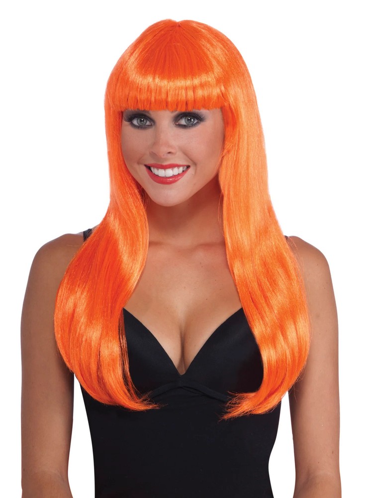 Neon Orange Long Wig
