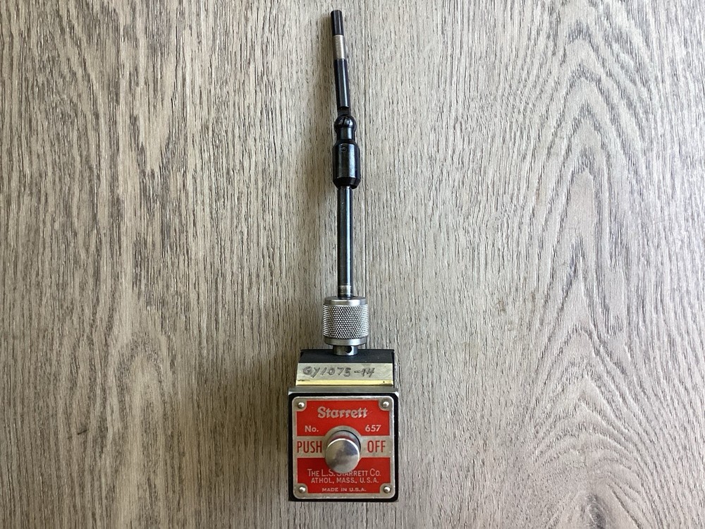 Starrett 657 Magnetic Base Indicator Holder Push Button On/Off