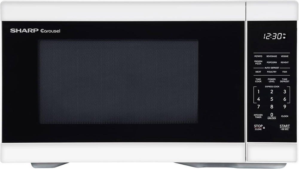 New Design! 1000W Countertop Microwave, White