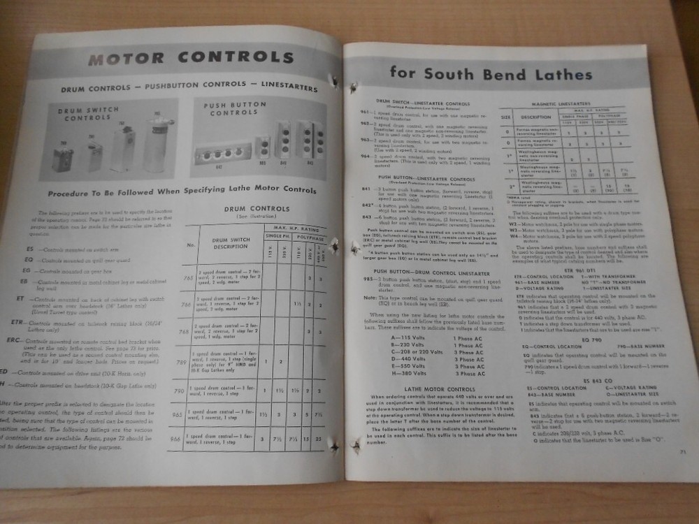 1963 South Bend Precision Machine Tools Catalog 6301 Original Information
