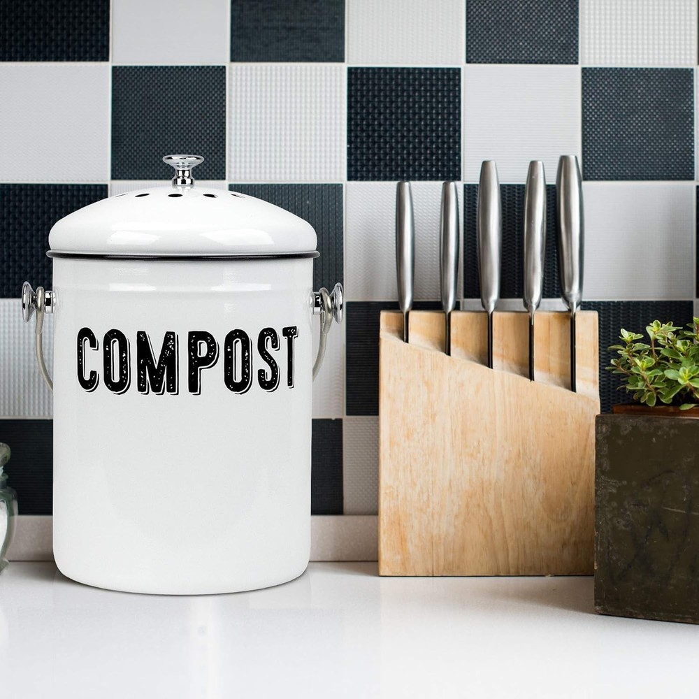 Rust-Proof Countertop Compost Bin - 1.3 Gal