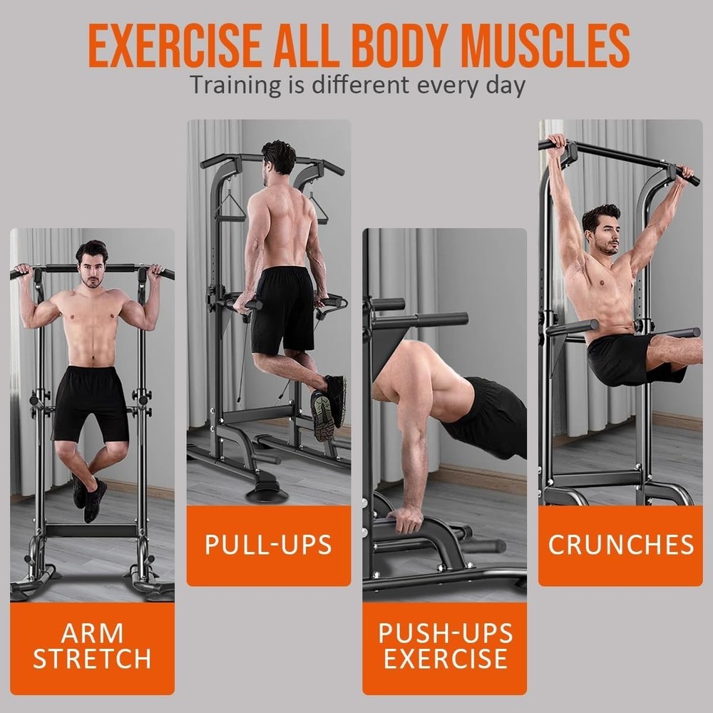 Multi-Functional Power Tower with Adjustable Height – 330 lbs Capacity