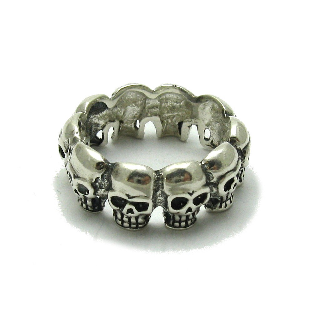 Genuine Plain Sterling Silver Ring Stamped Solid 925 Skulls Band Handmade