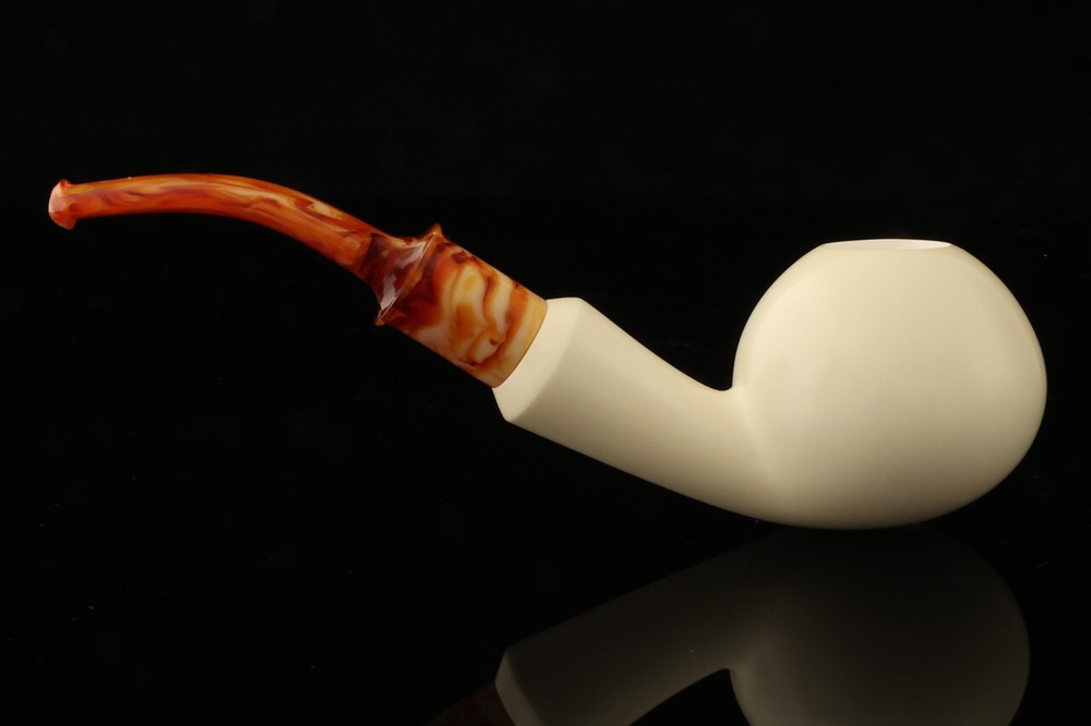 Deluxe Apple Block Meerschaum Pipe with custom case 13826