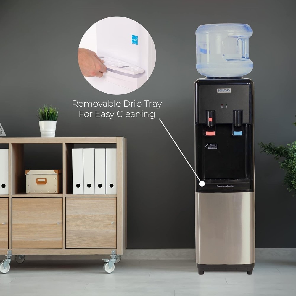 Top Loading Water Cooler with Removable Tray & Energy-Saving Features - Water...