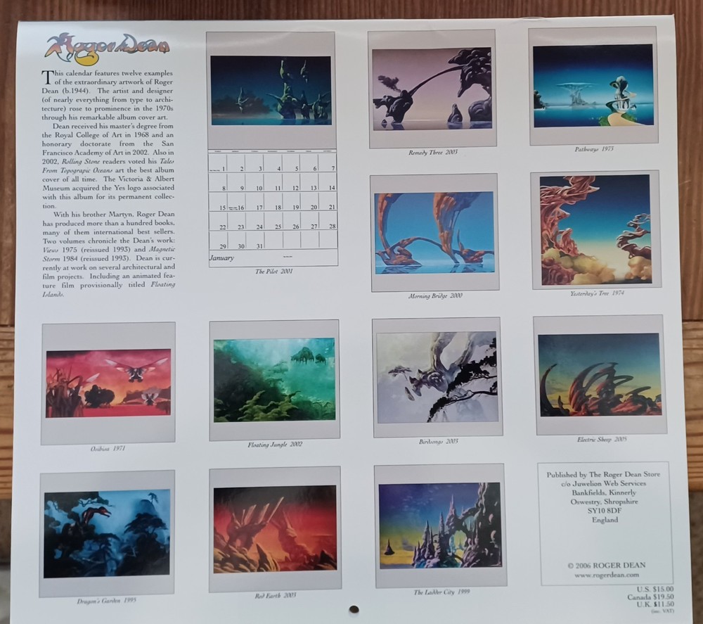 Roger Dean Calendar 2006, Mint Condition