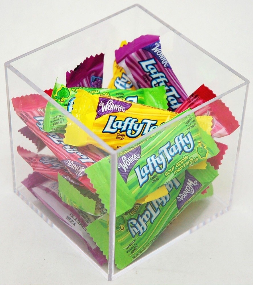 2 x Clear Acrylic Plastic Cube Box 3.5" Case Organizer storage holder display