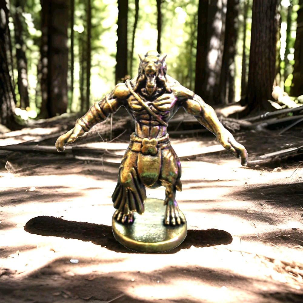 Solid Brass Mini Wolf Warrior
