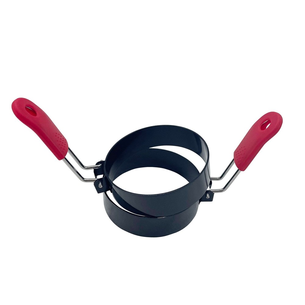 2PCS/Set Round Egg Fried Mold Pancake Shaper Egg Rings Kitchen Tool with Handle