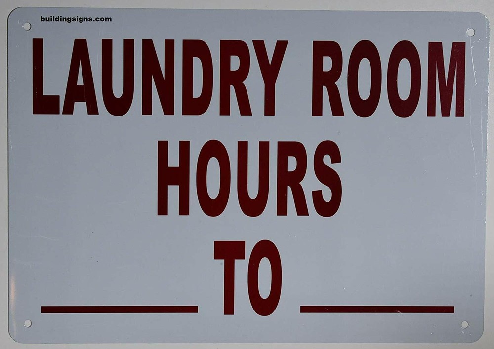 Laundry Room Hour Sign (White, 7X10)-REF24-1027