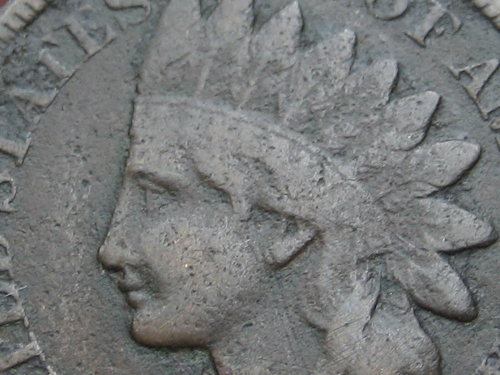 1890 Indian Head Cent Penny- Fine/VF Details