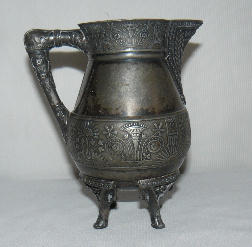 Silver Plated 4 Footed Creamer Pitcher Deco Style