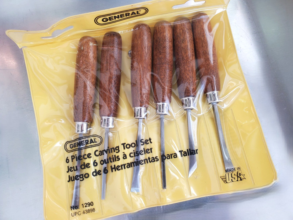 General Tools USA- Wood Carving Set 6pc.- #1290- Gouges-Chisels-V-Parting *New