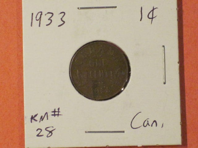 1933 Small Cent - Canada - KM# 28  - (L2)  Swift