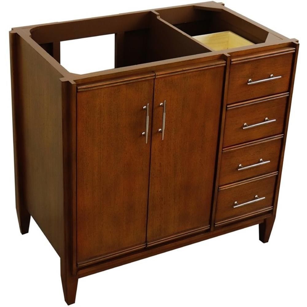 MCM 36" Single Sink Solid Wood Vanity with Left Door in Walnut