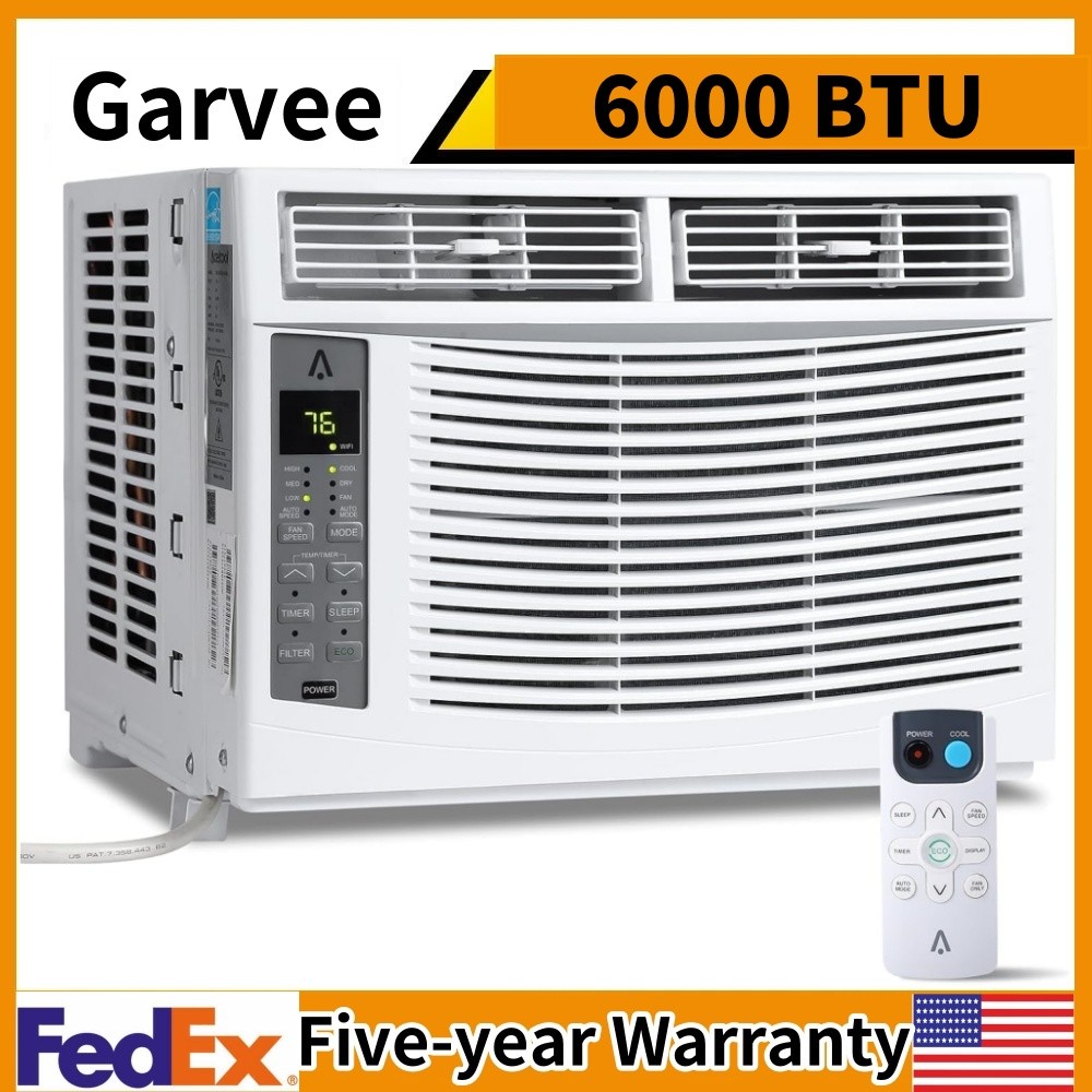 6000 BTU Window Air Conditioner Window AC Unit W/Remote Control Timer Function