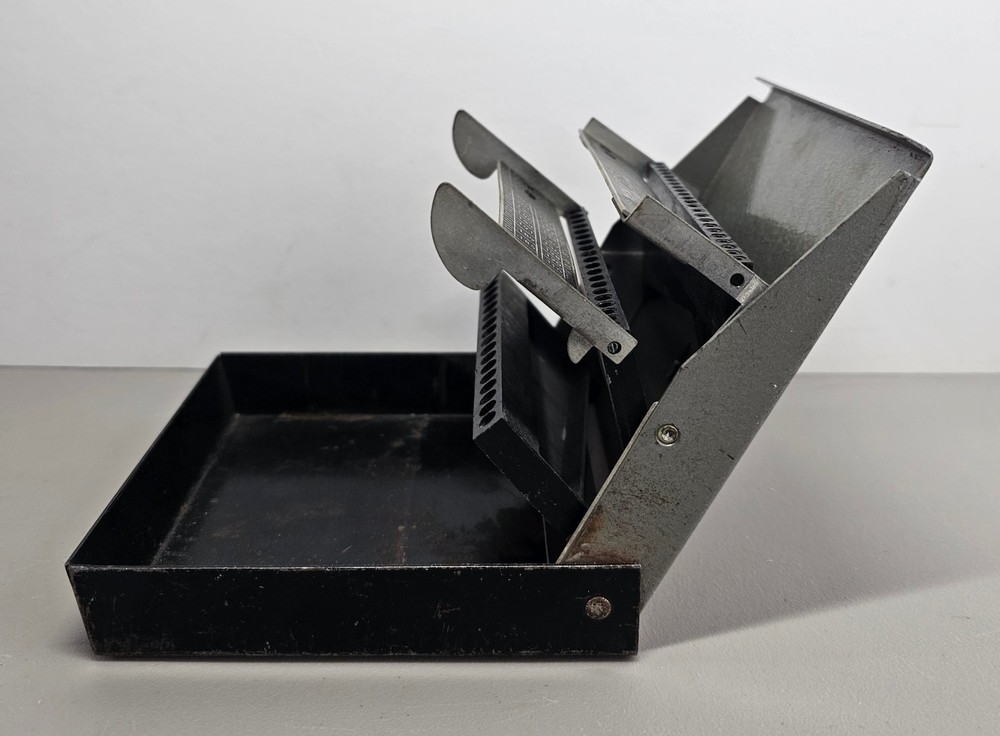 General Hardware Drill Bit Case New York Vintage Tool Solid Metal