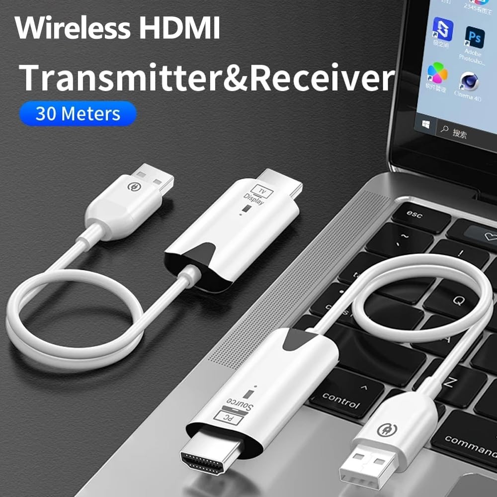 Wireless HDMI Transmitter and Receiver, Portable 1080P Wireless HDMI Extender...