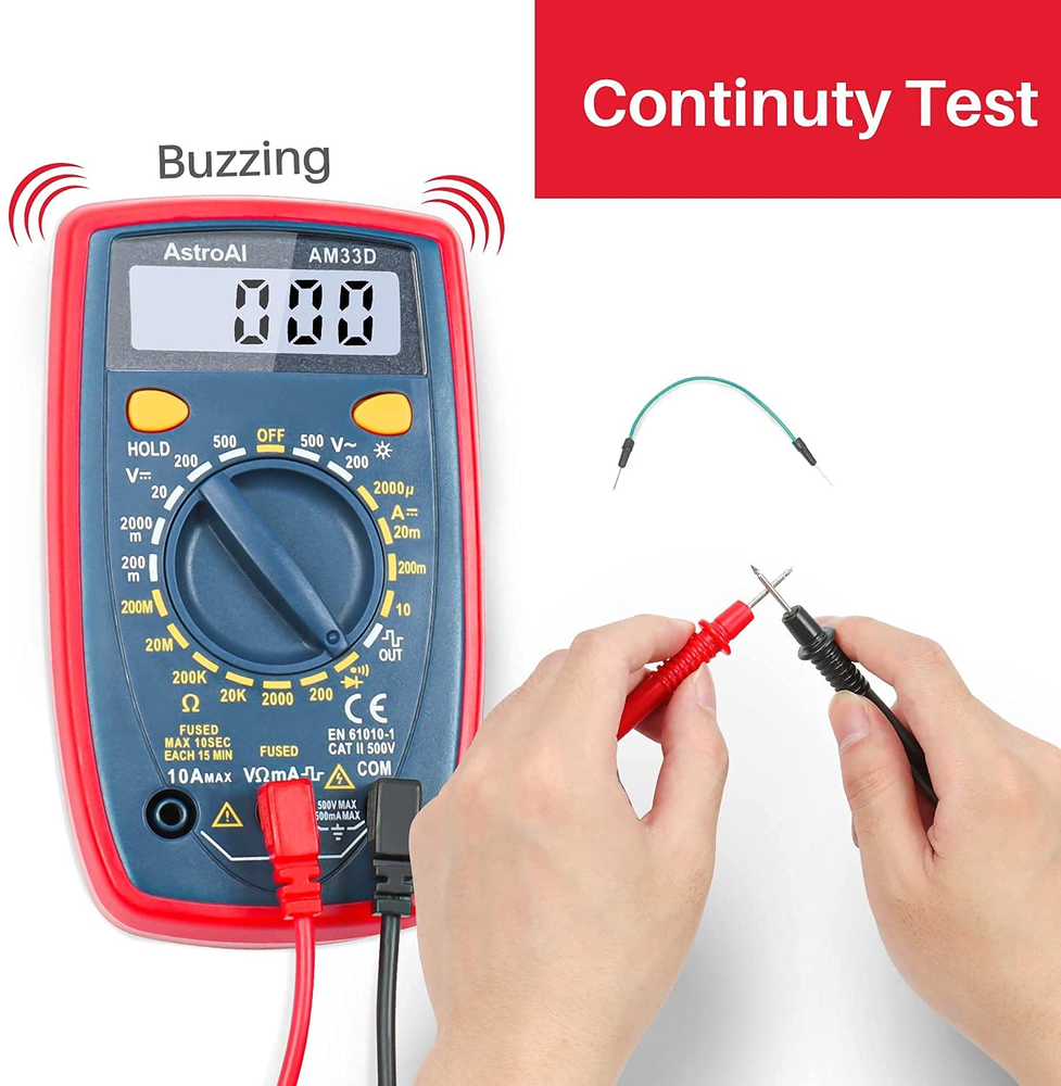 Multimeter Tester 2000 Counts Digital Multimeter with DC AC Voltmeter and Ohm Vo