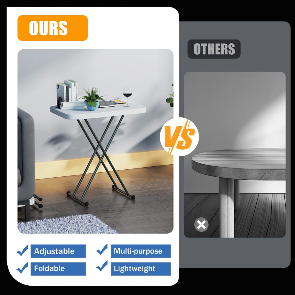 Square Folding Laptop Table Small Computer Desk Dining Laptop Tray Adjustable