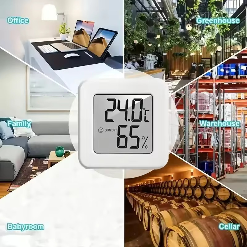 THERMOMETER INDOOR Digital LCD Hygrometer Temperature Humidity Meter Alarm Clock