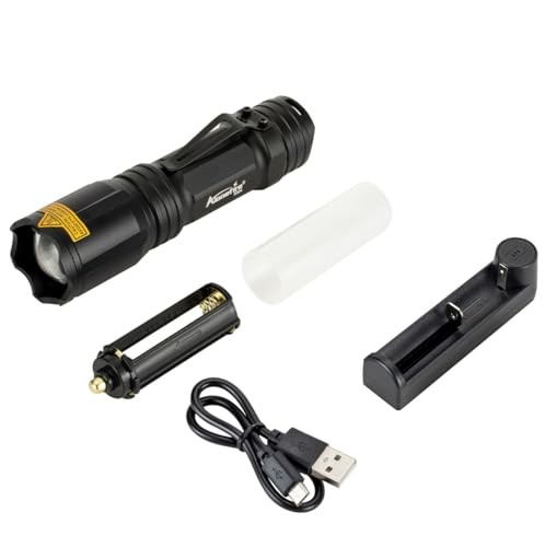 X004 Multicolor Flashlight Red Light Green Light USB Rechargeable Blue Light