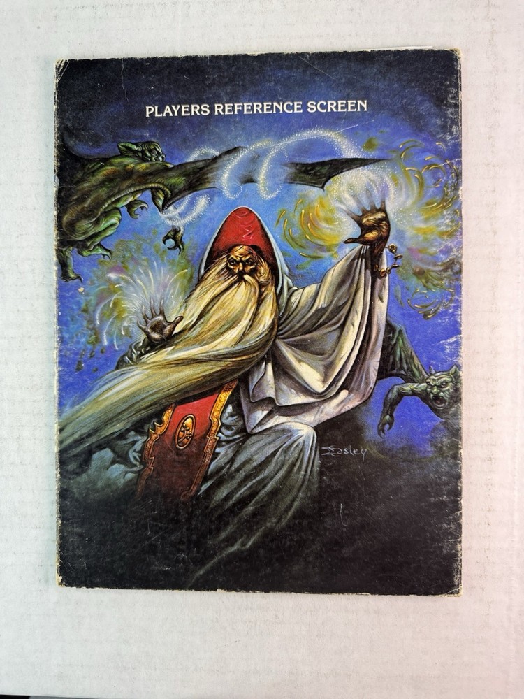 Advanced Dungeons & Dragons PLAYERS REFERENCE SCREEN Blue Wizard TSR # 9146 1985