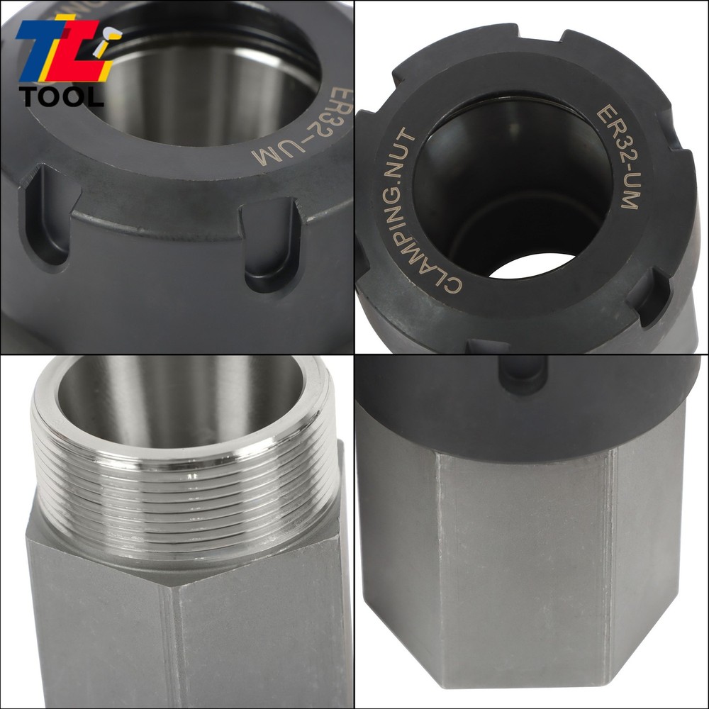 Collet Block Spring ER32 Hex & Square Chuck Holder Set For CNC Milling Machine