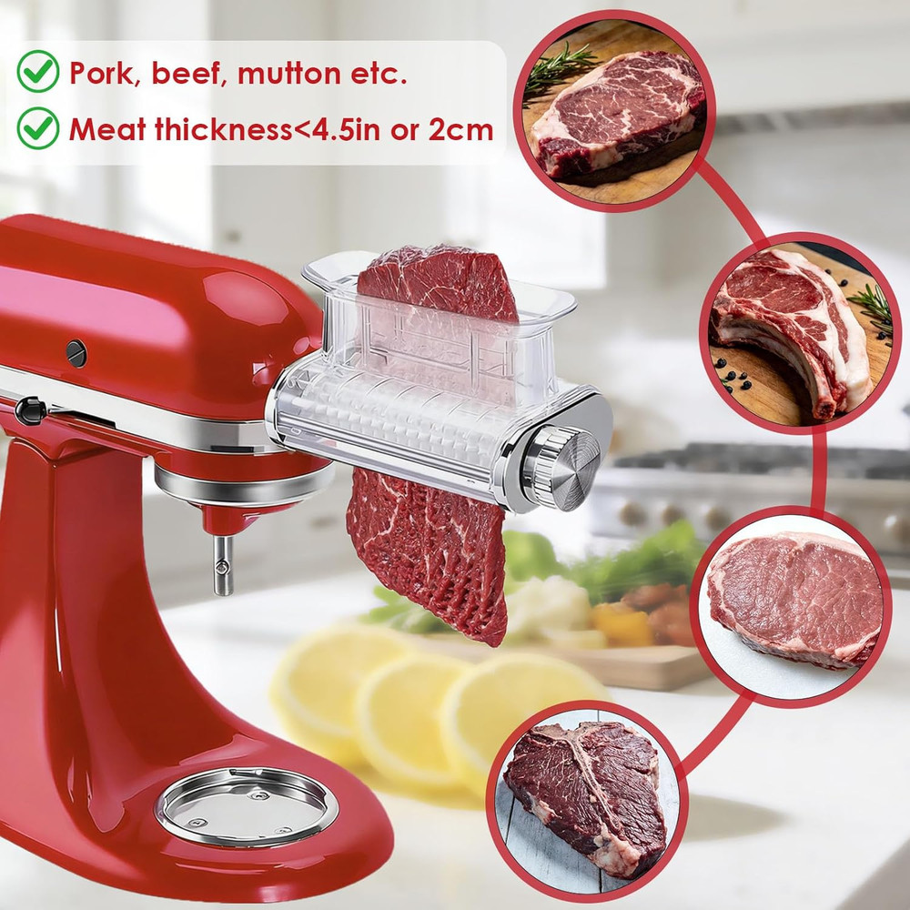 Meat Tenderizer Attachment for Kitchenaid Stand Mixer, 3 Adjustable Thickness Se