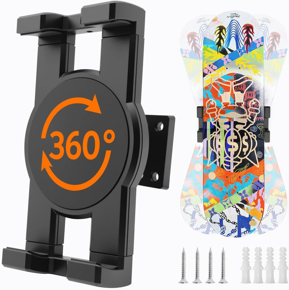 360 Rotating Skateboard Wall Mount Extending Skateboard Wall Hanger Universal