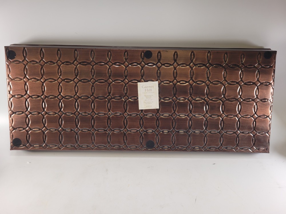 Garnet Hill Double Circles Copper Boot Tray Large 34.5"x14"x2.5"